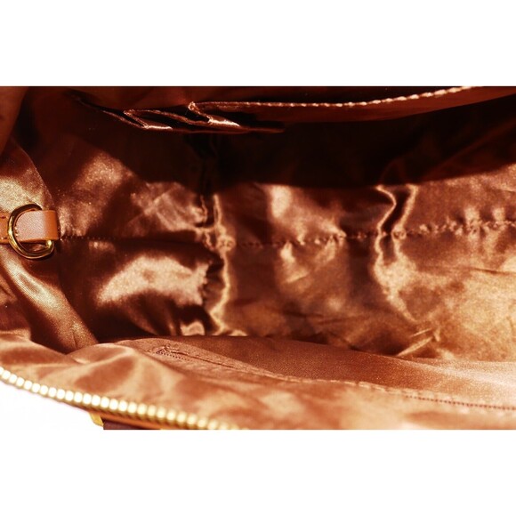JOY & IMAN Couture Brown Leather Satchel & Clutch with Velvet Detail - Picture 9 of 10